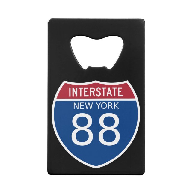 New York 88 Interstate Sign Credit Card Bottle Opener (Front)