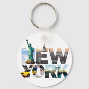 New York Alphabet Montage Keychain