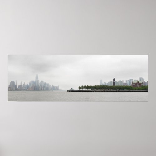 New York and New Jersey Skyline in the Fog Poster