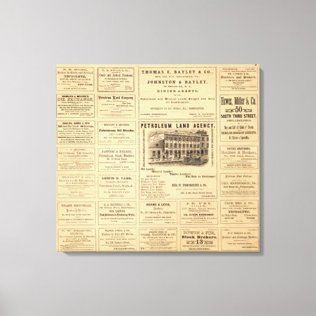 New York and Pennsylvania Oil Advertisements Canvas Print (Front)