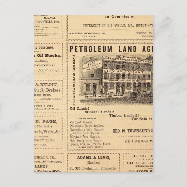 New York and Pennsylvania Oil Advertisements Postcard (Front)