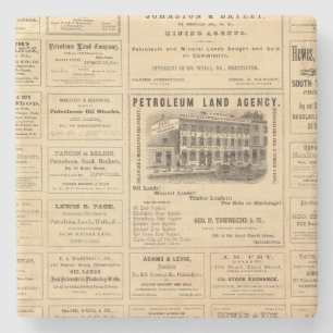 New York and Pennsylvania Oil Advertisements Stone Coaster