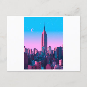New york anime city postcard
