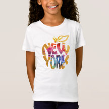 New York Apple, NYC. Watercolor Calligraphy Art.