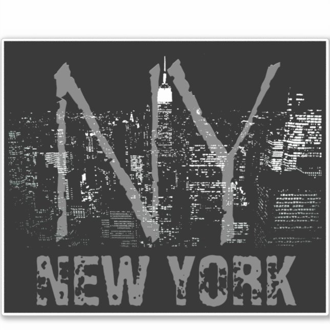 New York Art Sticker Personalized NYC Decals (Front)