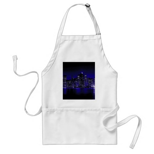 New York At Night Adult Apron