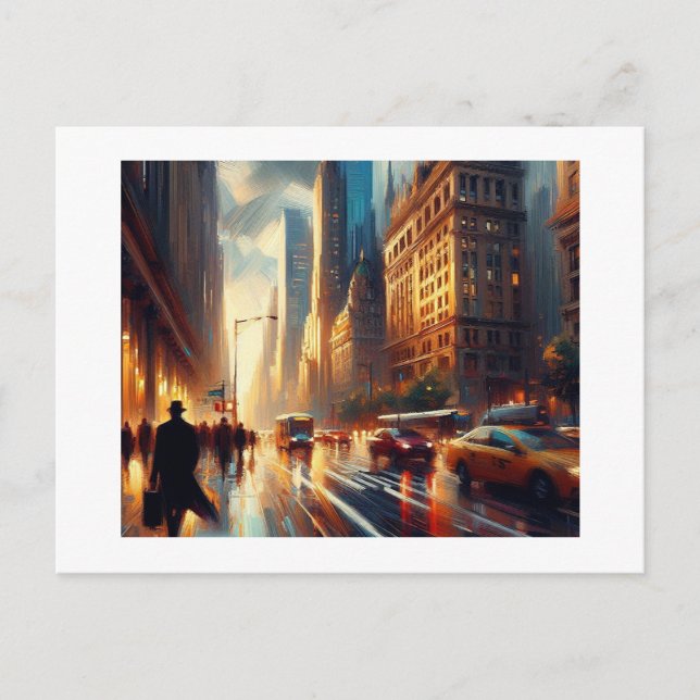 New York at Night,  Postcard (Front)