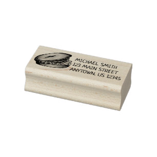 New York Bagel Cream Cheese Lox Capers Onions Rubber Stamp