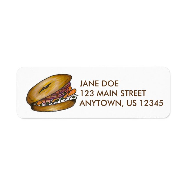 New York Bagel w/ Lox and Capers Foodie Labels (Front)