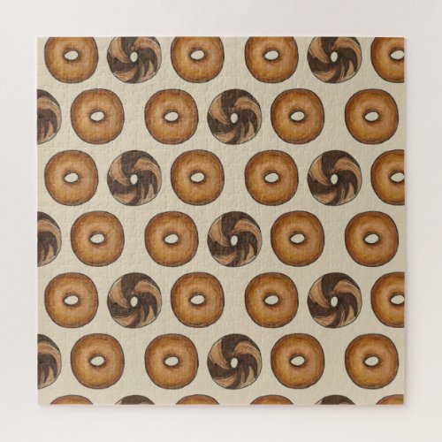 New York Bagels Plain Marble Rye Breakfast Food Jigsaw Puzzle