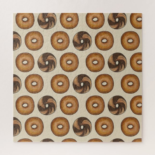 New York Bagels Plain Marble Rye Breakfast Food Jigsaw Puzzle (Vertical)