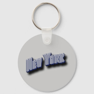 New York Banner Text Keychain