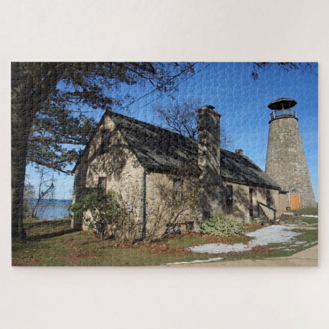 New York Barcelona Lighthouse Lake Erie Jigsaw Puzzle (Horizontal)