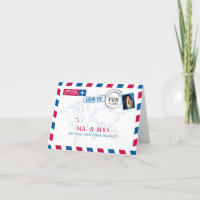 New York Bermuda Airmail Wedding Thank You