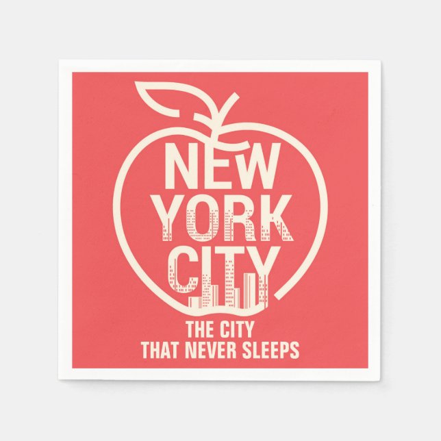 New York Big Apple Modern Red Napkins (Front)