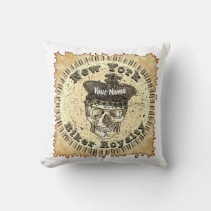 New York Biker Throw Pillow