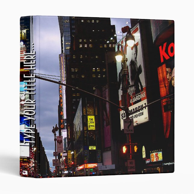 New York Binder Cool NYC Times Square Book Binder (Front/Spine)