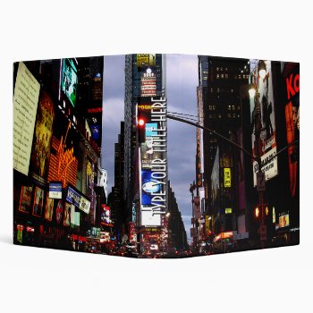 New York Binder Cool Nyc Times Square Book Binder by artist_kim_hunter at Zazzle