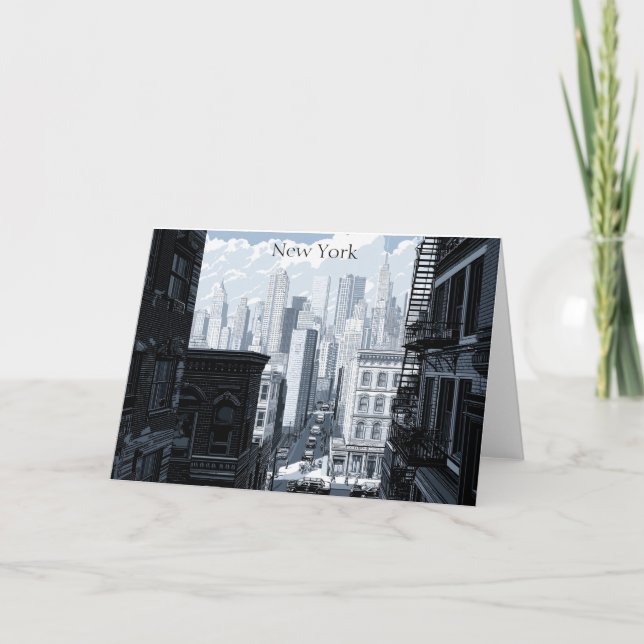 New York Black and White New York NYC Holiday Card (Front)