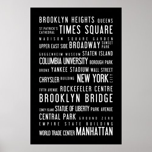 New York black and white poster