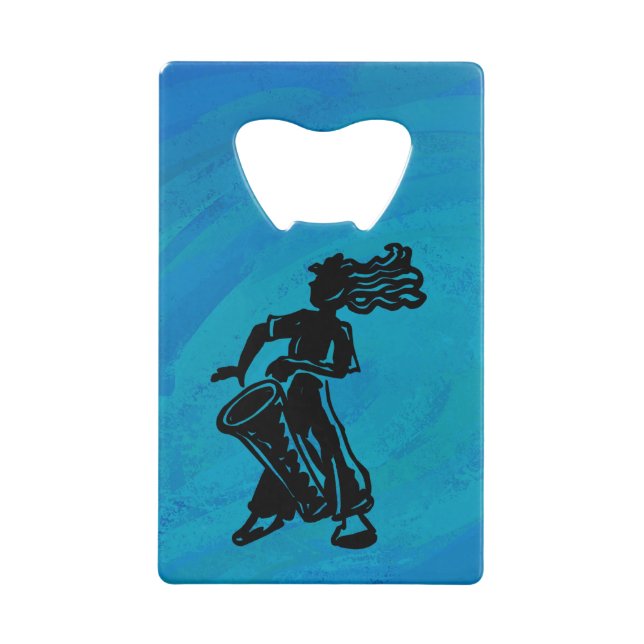New York Boogie Nights Drum Blue Credit Card Bottle Opener (Back)