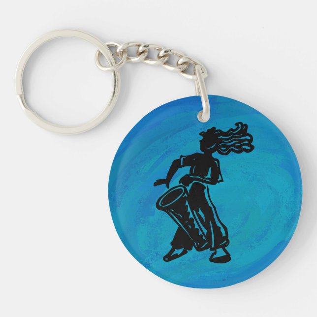 New York Boogie Nights Drum Blue Keychain (Front)