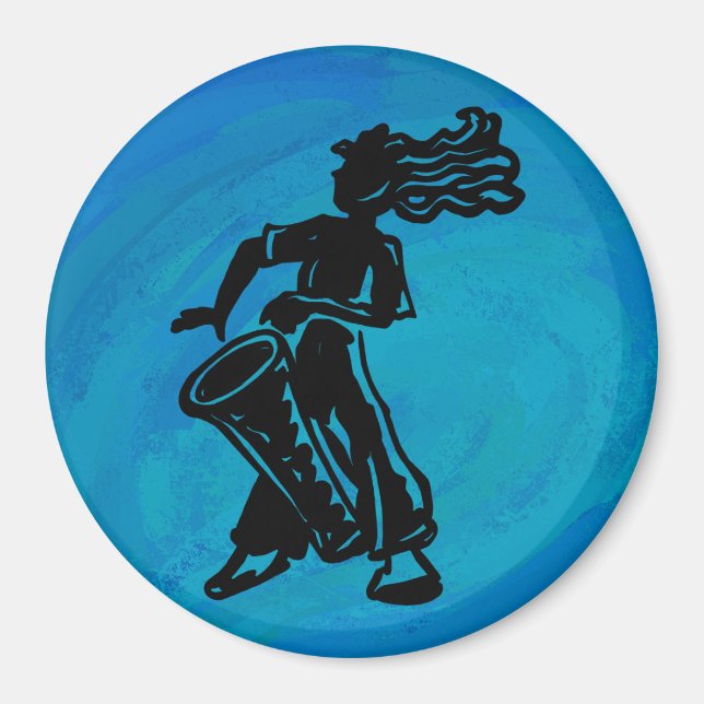New York Boogie Nights Drum Blue Magnet (Front)