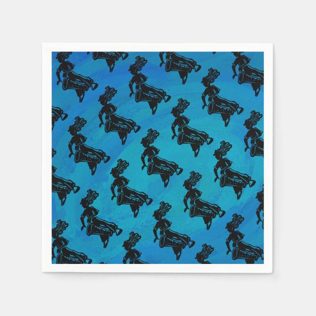 New York Boogie Nights Drum Blue Napkins (Front)