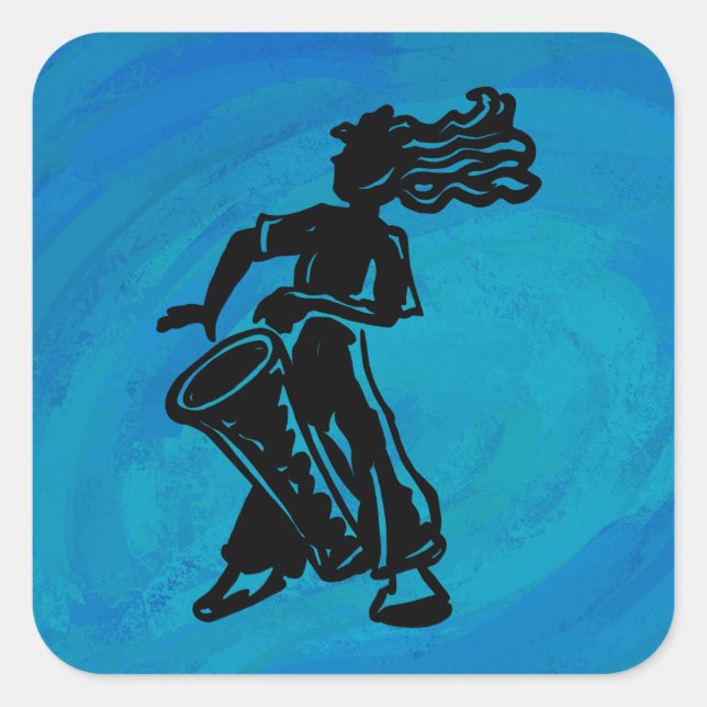 New York Boogie Nights Drum Blue Square Sticker (Front)