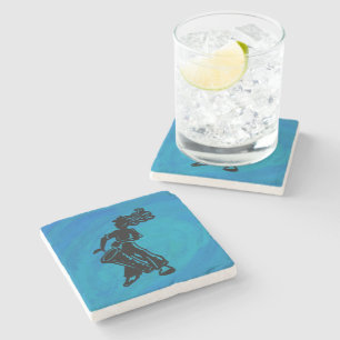 New York Boogie Nights Drum Blue Stone Coaster