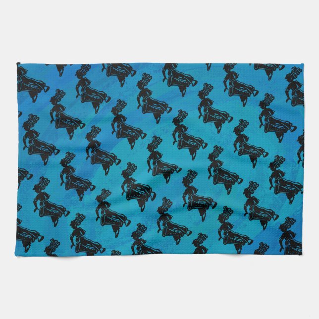 New York Boogie Nights Drum Blue Towel (Horizontal)