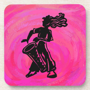 New York Boogie Nights Drum Hot Pink Beverage Coaster