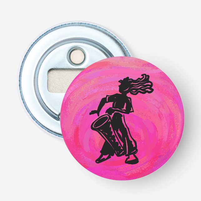 New York Boogie Nights Drum Hot Pink Bottle Opener (Front)