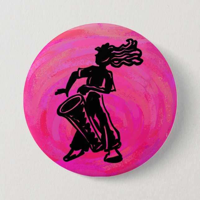 New York Boogie Nights Drum Hot Pink Button (Front)