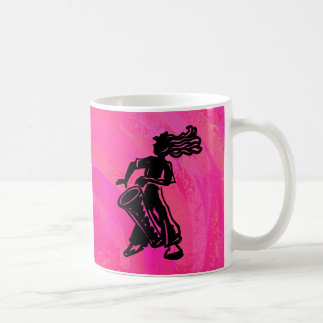 New York Boogie Nights Drum Hot Pink Coffee Mug (Right)