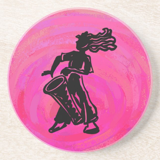 New York Boogie Nights Drum Hot Pink Drink Coaster (Front)
