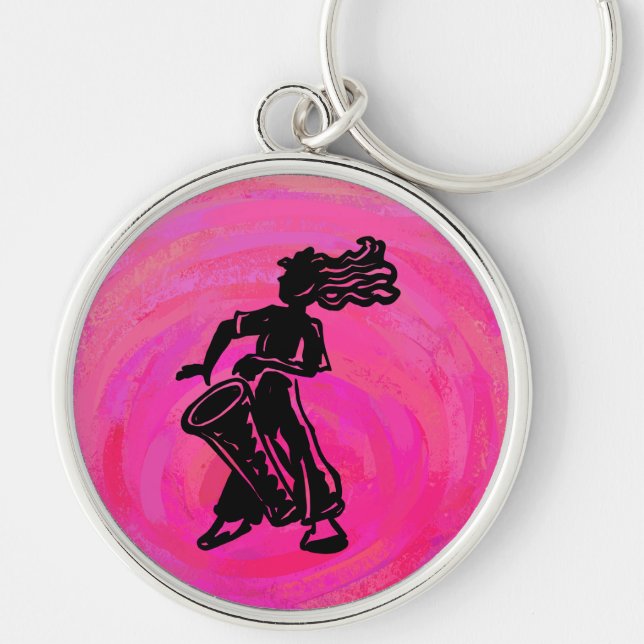 New York Boogie Nights Drum Hot Pink Keychain (Front)