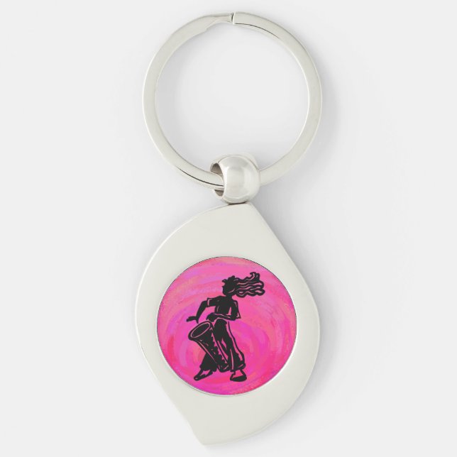 New York Boogie Nights Drum Hot Pink Keychain (Front)