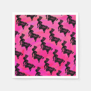 New York Boogie Nights Drum Hot Pink Paper Napkins
