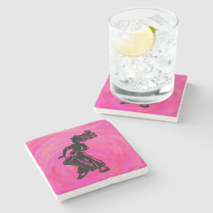 New York Boogie Nights Drum Hot Pink Stone Coaster