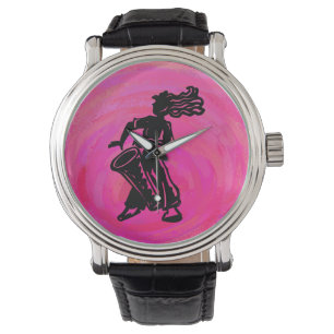 New York Boogie Nights Drum Hot Pink Watch