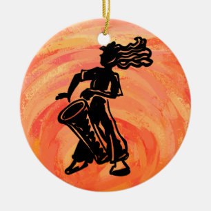 New York Boogie Nights Drum Orange Ceramic Ornament