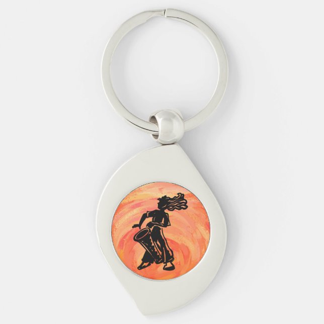 New York Boogie Nights Drum Orange Keychain (Front)