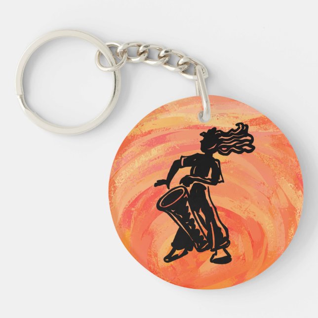 New York Boogie Nights Drum Orange Keychain (Front)