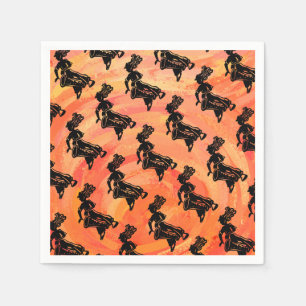 New York Boogie Nights Drum Orange Napkins