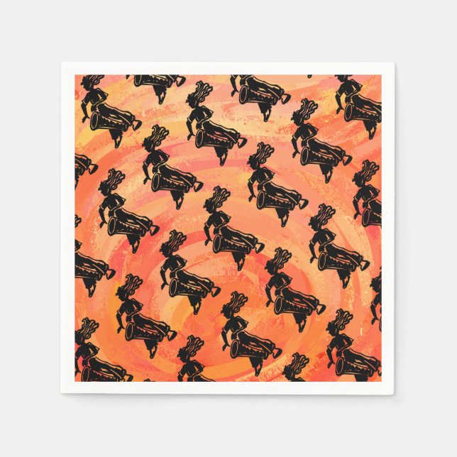 New York Boogie Nights Drum Orange Napkins (Front)