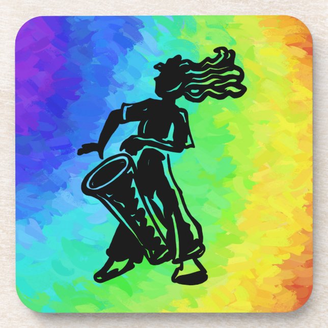 New York Boogie Nights Drum Rainbow Beverage Coaster (Front)