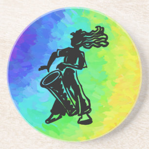 New York Boogie Nights Drum Rainbow Drink Coaster