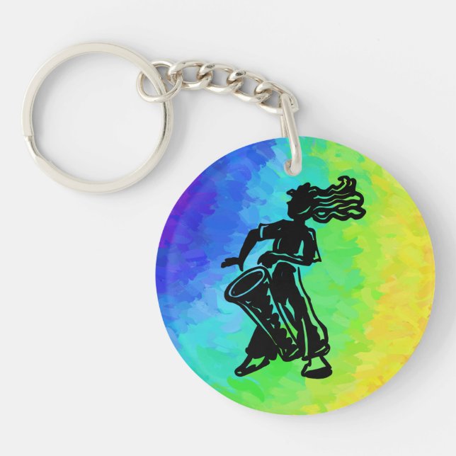 New York Boogie Nights Drum Rainbow Keychain (Front)