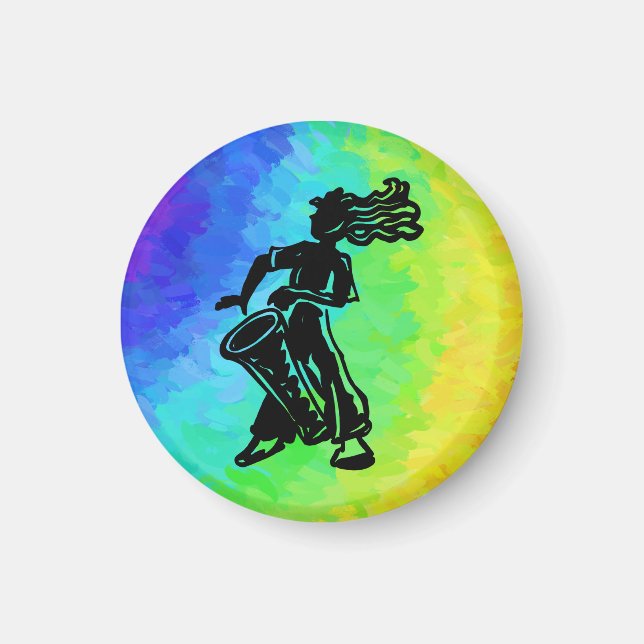 New York Boogie Nights Drum Rainbow Magnet (Front)